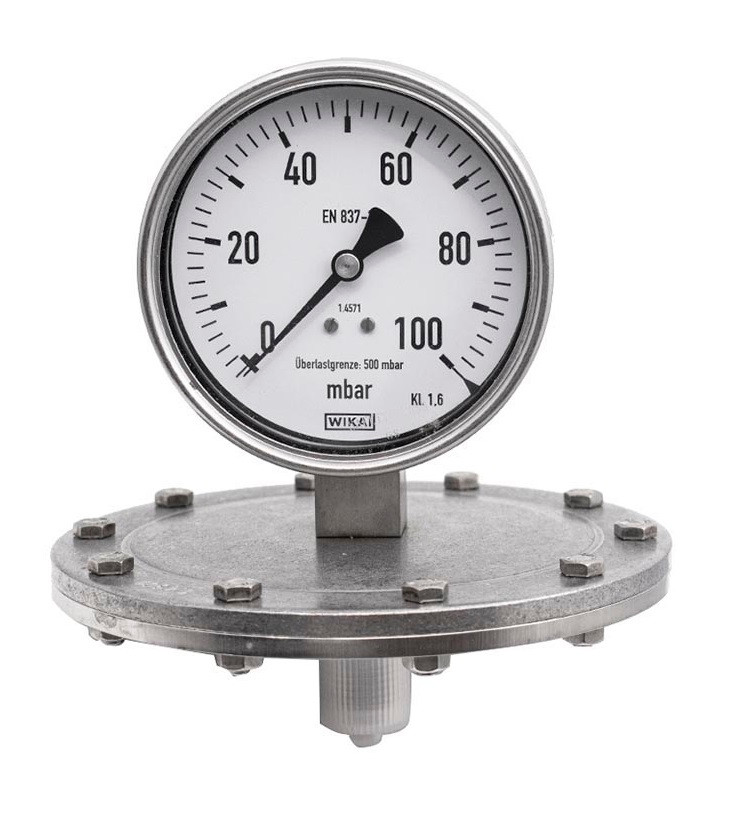 WIKA 100 mbar diaphragm pressure gauge