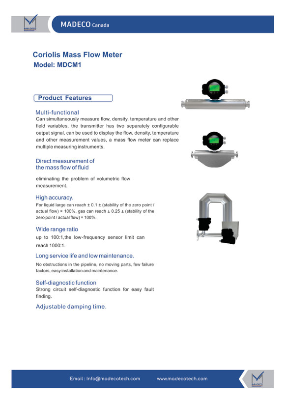 کوریولیس مس فلومتر مدکو کانادا MDCM1 (سایز DN32)